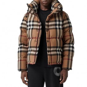 High Quality Convertible Check Puffer Jacket