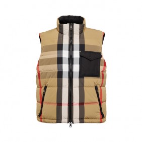 High Quality Checked Down Vest in Multicoloured