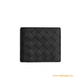 High Quality Calfskin Bifold Wallet Black