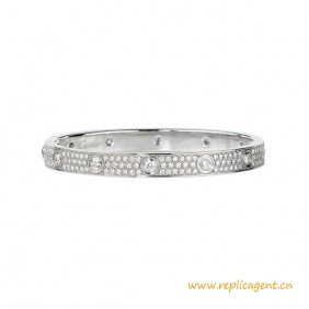 High Quality Love Bracelet with Diamond Paved Ceramic