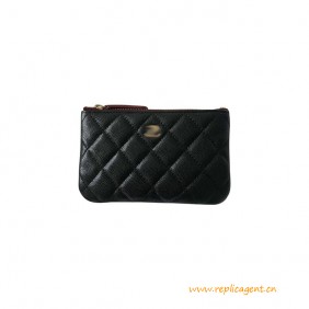 High Quality Classic Mini Pouch Black Caviar Leather