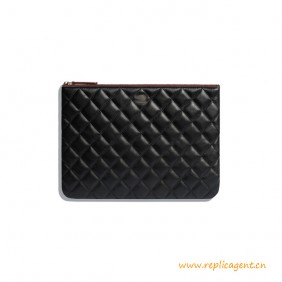 High Quality Classic Pouch Black Caviar Leather