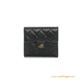 High Quality Classic Small Flap Caviar Leather Wallet