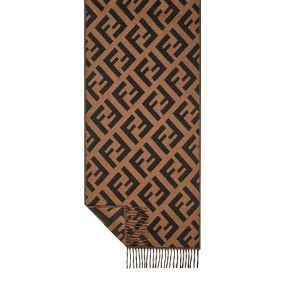 High Quality H Cashmere Long Scarf with Fringed Edges