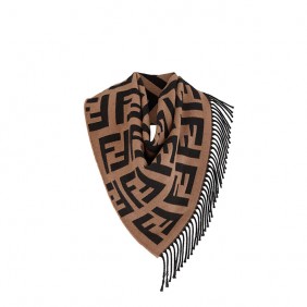 High Quality Ff Triangle Macro Scarf In Tobacco