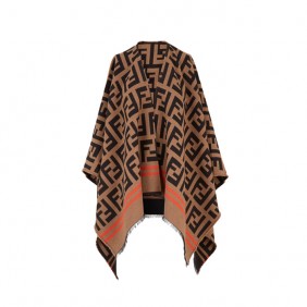 High Quality Multicolour Wool and Silk Poncho
