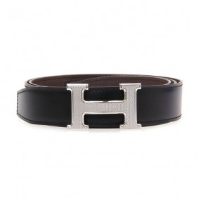 High Quality Togo Reversible Belt with Guillochee H Buckle
