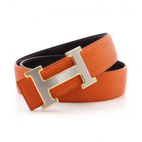 High Quality Reversible Belt Silver Buckle with H Gold Edge