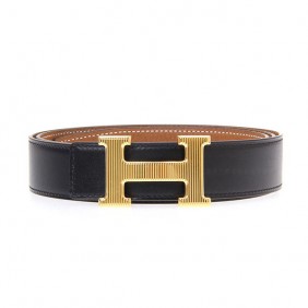 High Quality Togo Reversible Belt with Etched H Buckle