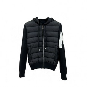 High Quality Black Down Knit Cardigan for Men